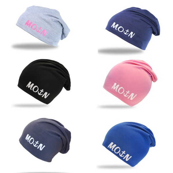 Sonia Originelli Beanie Mütze unifarben mit MOIN Aufdruck Anker maritim Jersey Unisex Bis zu 65% Rabatt
