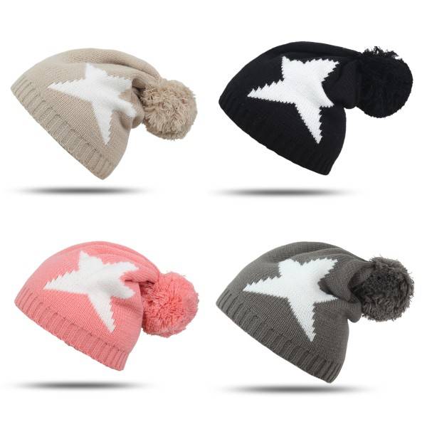 Sonia Originelli Bommelmütze "Stern" Winter Strickmütze Uni Discount Store für neue Produkte