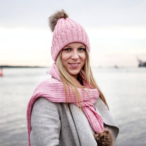 Sonia Originelli Bommelmütze Strick Kunstfell Mütze Winter Knopfverschluss Riesige Rabatte