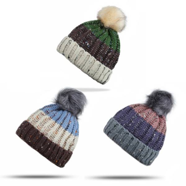 Sonia Originelli Bommelmütze XL Winter Mütze Strick Kunstfell Teddyfell Fabrikladen