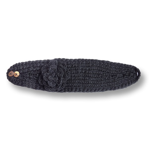 Sonia Originelli Damen Stirnband grob gestrickt mit Blumenapplikation und Knöpfen Verkauf
