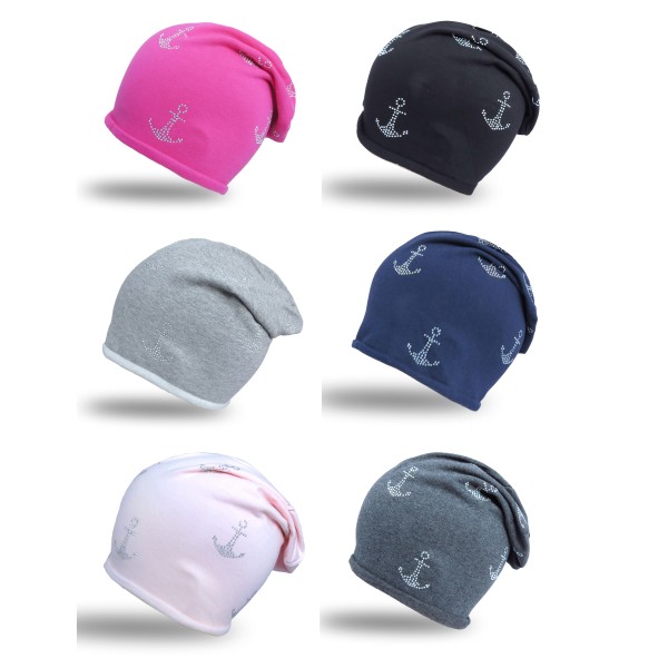 Sonia Originelli Fleece Beanie "Mini Anker Fleece" Strass Mütze Winter Premium Blitzverkäufe
