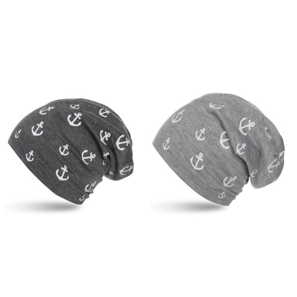 Sonia Originelli Kinder Beanie "Mini Anker" Maritim Mütze Overall Print Exklusivangebot