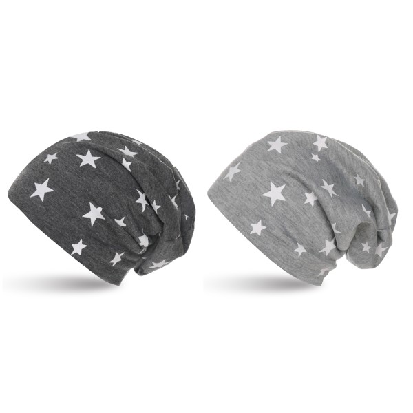 Sonia Originelli Kinder Beanie "Mini Sterne" Mütze Stars Overall Print Preisnachlass