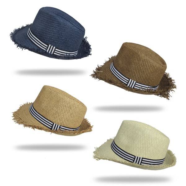 Sonia Originelli Strohhut Sommerhut Strand Fransen Damen Herren Unisex Streifen Exklusive Angebote