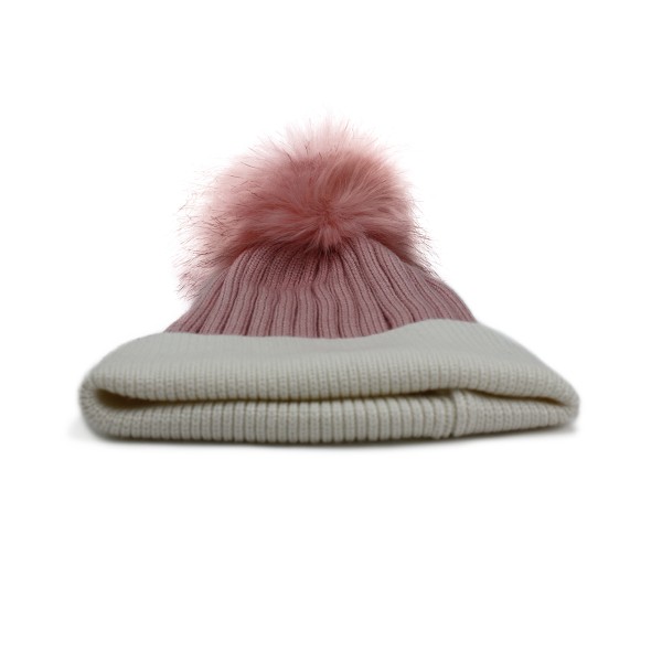 Sonia Originelli Winter Beanie Mütze "Zweiton" Kunstfell Bommel Neuheiten