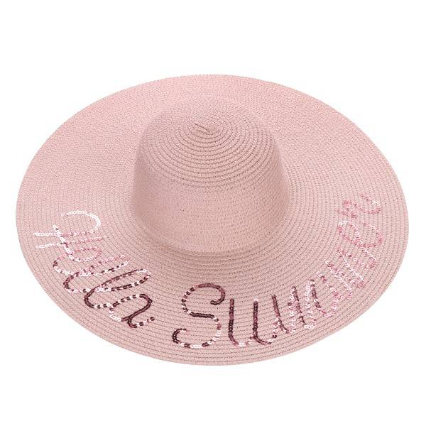 Sonia Originelli XXL Strohhut "Hello Summer Pailletten" Damen Sommerhut Strand Riesige Ersparnisse