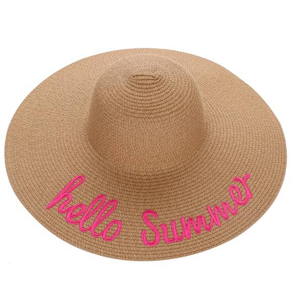 Sonia Originelli XXL Strohhut "Hello Summer" Damen Sommerhut Kopfbedeckung Strand VIP-Rabatte