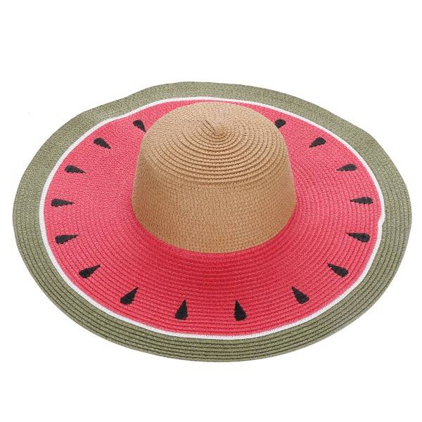 Sonia Originelli XXL Strohhut "Melone" Frucht Damen Sommerhut Strand Tiefpreis