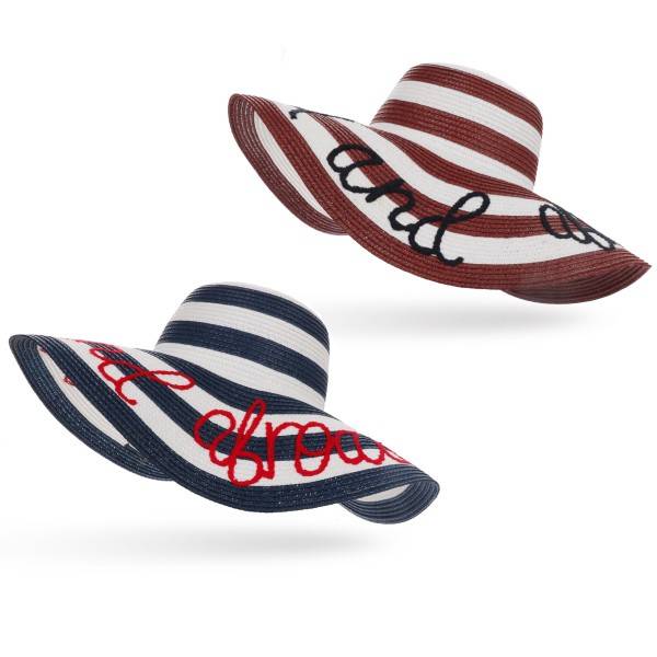 Sonia Originelli XXL Strohhut "Out and abroad" Streifen Maritim Bestickt Sommer Strand Wochenangebot