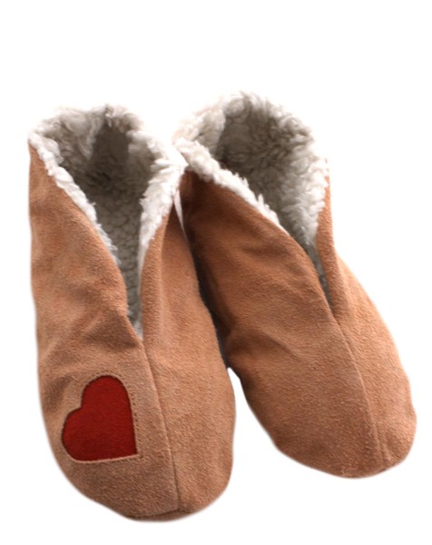 Sonia Originelli Wildlederhausschuh "Herz" Echt Leder Kuschelfell Puschen Schluffis Super Rabatt