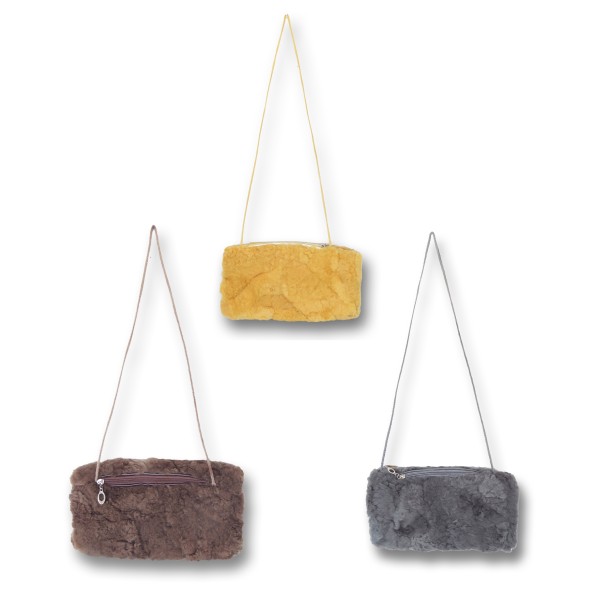 Sonia Originelli Muff Lammfell Portemonnaie Tasche Natur Kordel Versandkostenfrei