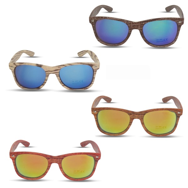 Sonia Originelli Sonnenbrille "Wooden Classic" Verspiegelt Brille Sommer Black Friday