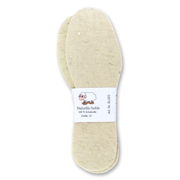 Sonia Originelli Kinder Einlegesohle Natur 4mm Wolle Filz Schuhe