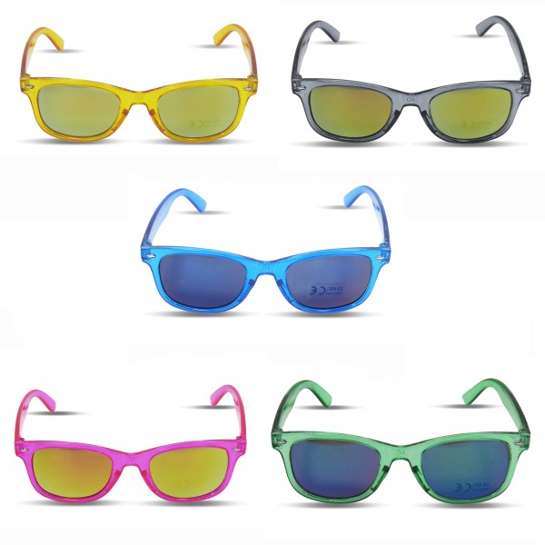Sonia Originelli Kinder Sonnenbrille "Kids Style" Verspiegelt Brille Transparent Kostenlose Rückgabe