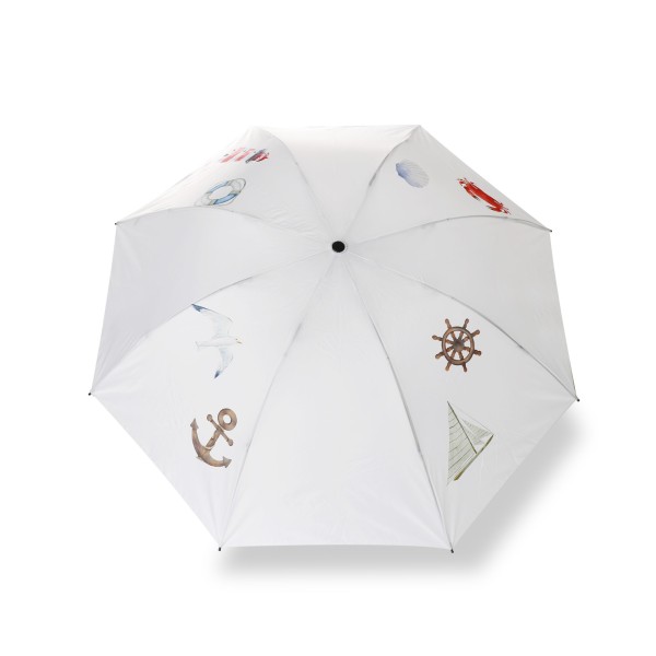 Sonia Originelli Taschenschirm "Nautic" maritime Aquarell Motive premium Regenschutz Anker Leuchtturm Clearance-Verkauf