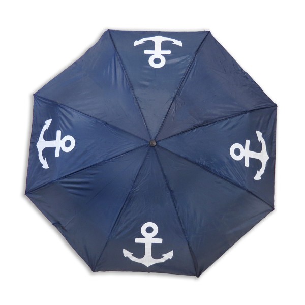 Sonia Originelli Taschenschirm Uni "Anker" Regenschirm Schutz Maritim Küste Einfarbig Black Friday Preise