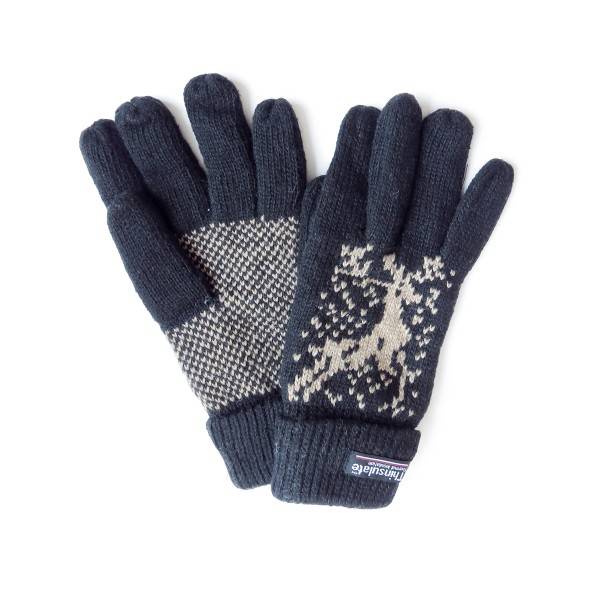 Sonia Originelli Strickhandschuhe Finger Umschlag Elch Wolle Fleece Winter Unisex Schlussverkauf