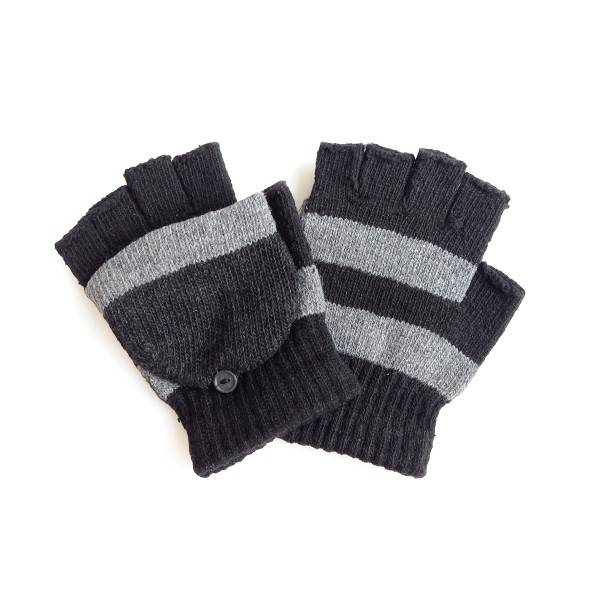 Sonia Originelli Strickhandschuhe Halbfinger Faustumschlag unisex gestreift Kostenloser Versand
