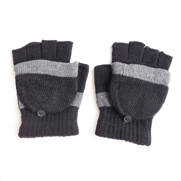 Sonia Originelli Strickhandschuhe Halbfinger Faustumschlag unisex gestreift Kostenloser Versand