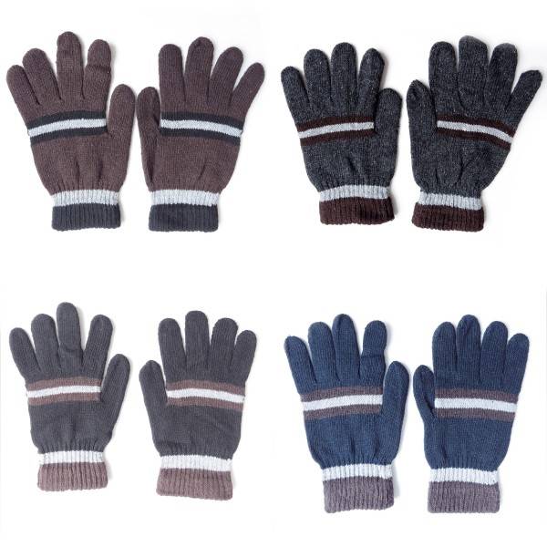 Sonia Originelli Strickhandschuhe Herren Finger Winter Streifen Unisex Fabrik Onlineshop