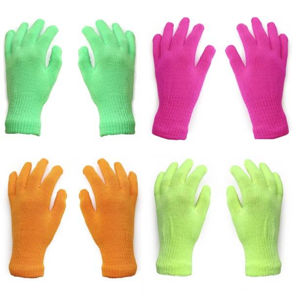 Sonia Originelli Strickhandschuhe Neon bunt knallig ungefüttert dehnbar unisex Sonderangebot