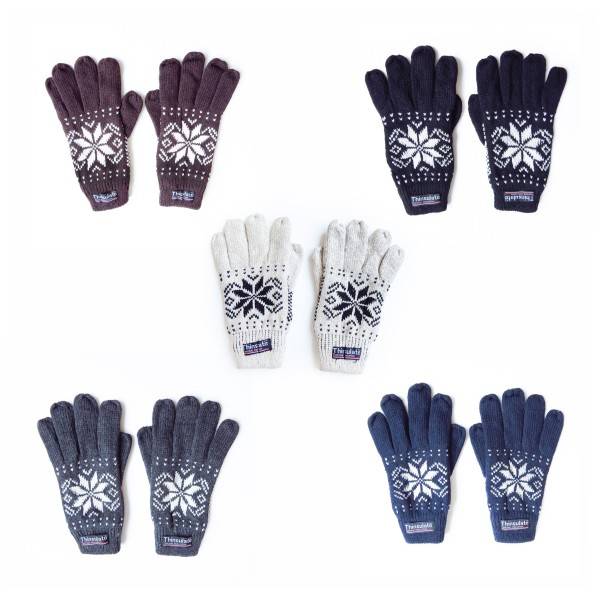 Sonia Originelli Strickhandschuhe Schnee Winter Finger Fleece Schneeflocke Unisex Rabatt