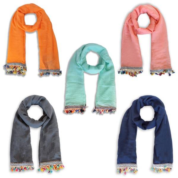 Sonia Originelli Schal Langschal "Fransen" Neon Bunt Sommer Online Outlet