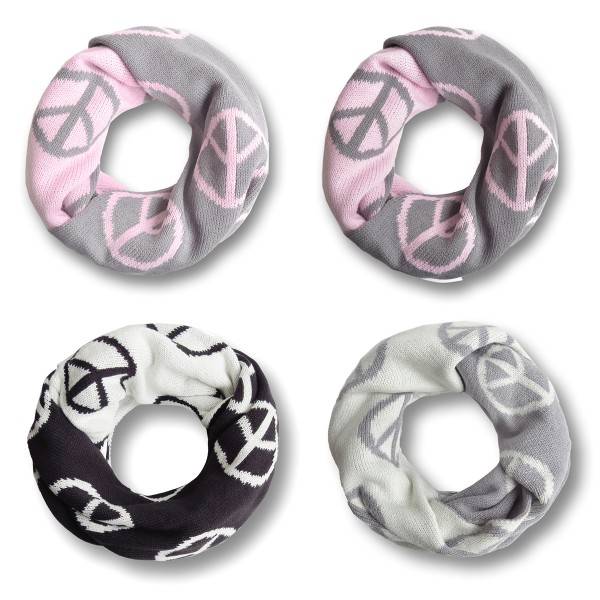 Sonia Originelli Winterschal Loop Schlauch Peace Frieden Strickschal Rundschal wendbar Wochenangebot