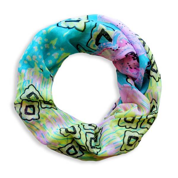 Sonia Originelli Schal Loop "Raute" neon Rundschal Sommer Sonderangebot der Fabrik