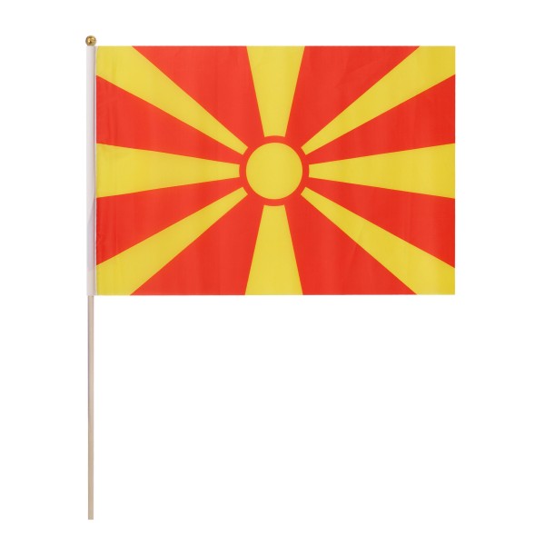 Sonia Originelli 10er Set Fahne Flagge Winkfahne "Nordmazedonien" North Macedonia Handfahne EM WM Lagerräumung