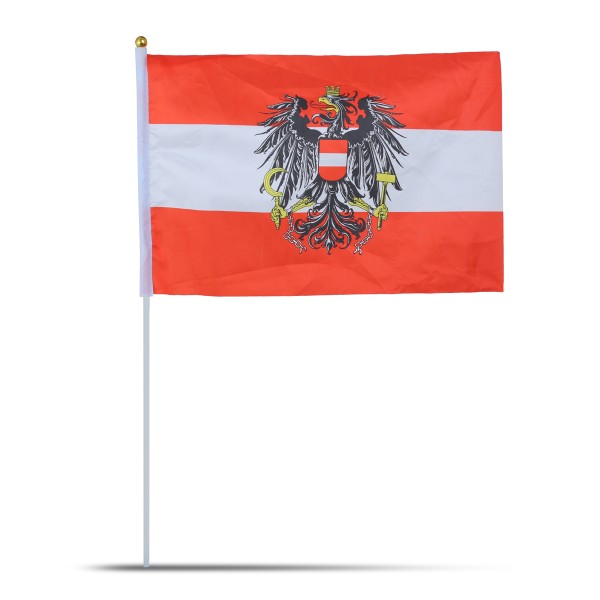 Sonia Originelli 10er Set Fahne Flagge Winkfahne "Österreich" Wappen Austria Handfahne EM WM Neueste Mode