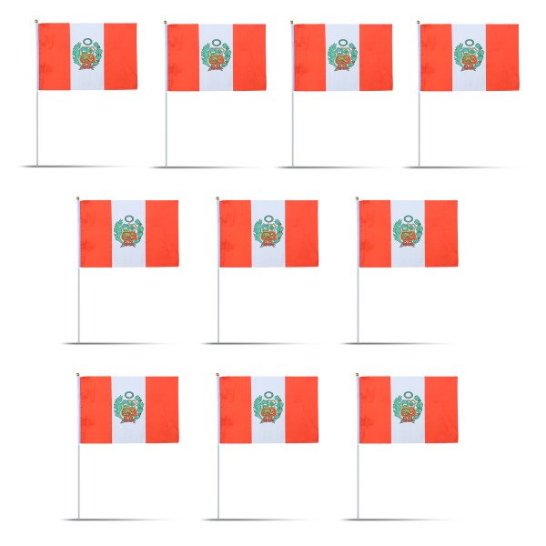 Sonia Originelli 10er Set Fahne Flagge Winkfahne "Peru" Handfahne EM WM Exklusive Angebote