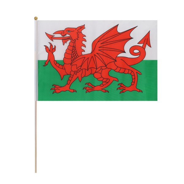 Sonia Originelli 10er Set Fahne Flagge Winkfahne "Wales" Handfahne EM WM Saisonale Angebote