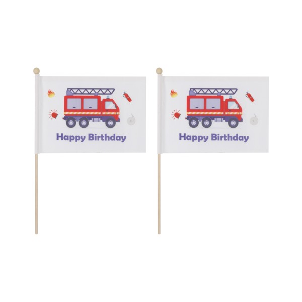 Sonia Originelli 2 er Set Tischfähnchen "Feuerwehr" Happy Birthday Geburtstag Riesige Ersparnisse