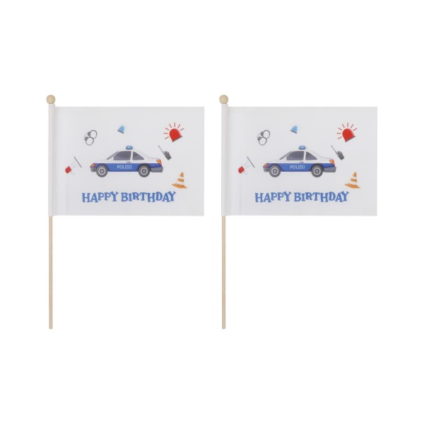 Sonia Originelli 2 er Set Tischfähnchen "Polizei" Happy Birthday Kindergeburtstag Tischdeko Neueste Stile