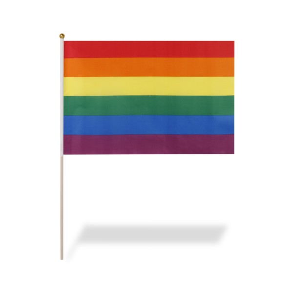Sonia Originelli 10er Set Fahne Flagge Winkfahne "Regenbogen" Rainbow Handfahne EM WM Vierteljährliche Förderung
