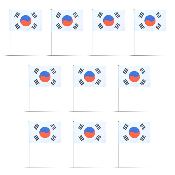Sonia Originelli 10er Set Fahne Flagge Winkfahne "Südkorea" South Korea Handfahne EM WM zollfrei