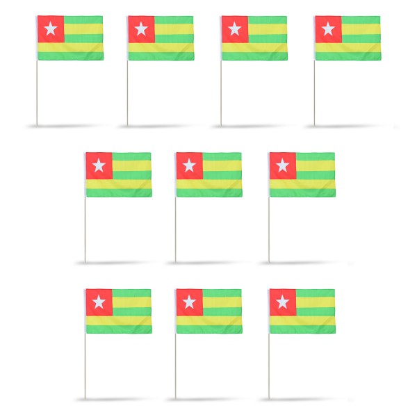 Sonia Originelli 10er Set Fahne Flagge Winkfahne "Togo" Handfahne EM WM 50% Rabatt für begrenzte Zeit