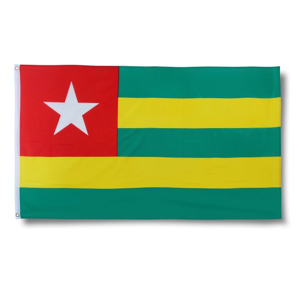 Sonia Originelli Togo Fahne Flagge 90 x 150 cm Fanartikel Hissfahne Ösen WM EM Auslauf