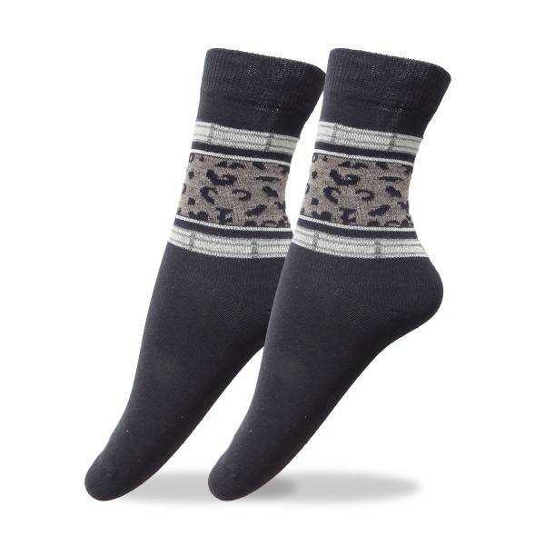 Sonia Originelli 4 Paar Socken "Leopard" unifarben mit Streifen knöchellang soft, elastischer Bund Black Friday