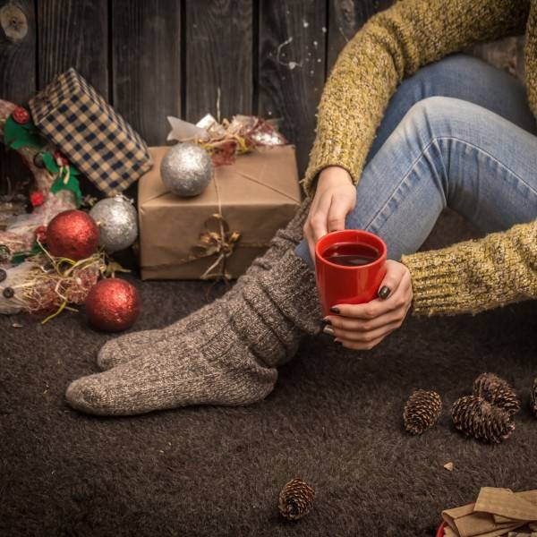 Sonia Originelli 2 Paar Kaschmirsocken "Dick" Unisex Kaschmir Wolle Warm Valentinstagsangebot