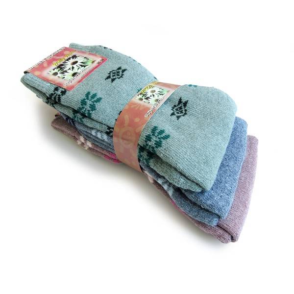 Sonia Originelli 3 Paar Damensocken "Blümchen" mit Frottée mollig warm Tägliche Deals