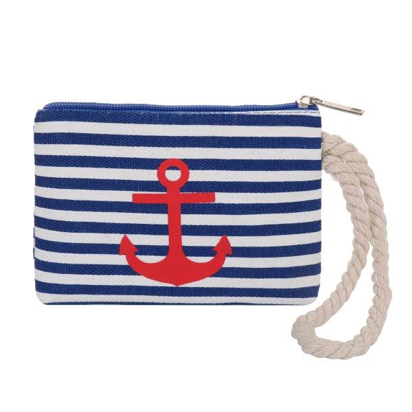 Sonia Originelli Geldbeutel "Anker" Mini Tasche Maritim Streifen Kordel Zeitbegrenzte Promotion