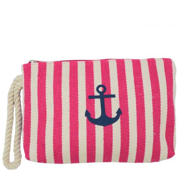 Sonia Originelli Kosmetiktasche maritim gestreift Anker Clutch Täschchen Discount Store für neue Produkte