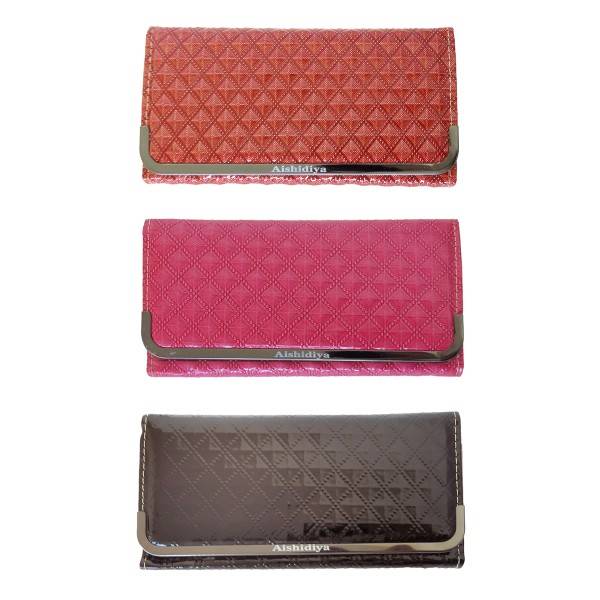 Sonia Originelli Portemonnaie Damen Geldbörse Clutch glänzend Lack 3D Optik Rauten Begrenzt auf 3 Tage