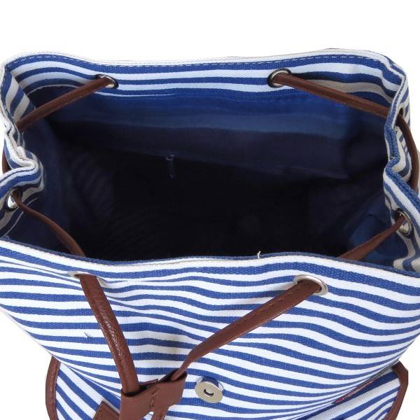 Sonia Originelli Rucksack maritim gestreift mit Patches Anker Im Verkauf