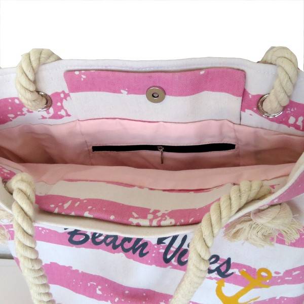 Sonia Originelli Shopper "Beach Vibes" Vintage Strand Sommer Tasche Streifen Anker Verkauf