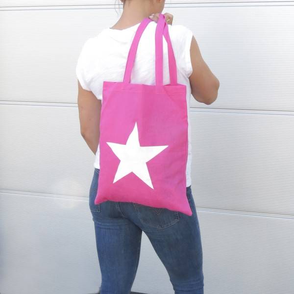 Sonia Originelli Stoffbeutel Stern 2er Set Einkaufsbeutel Tasche lange Henkel Kostenloser Versand