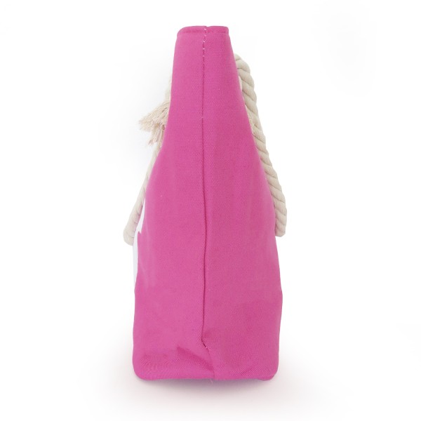 Sonia Originelli Strandtasche Anker bestickt maritim Seilkordel Shopper pink Fabrikpreis